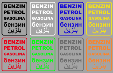 Aufkleber Benzin Petrol Gasolina